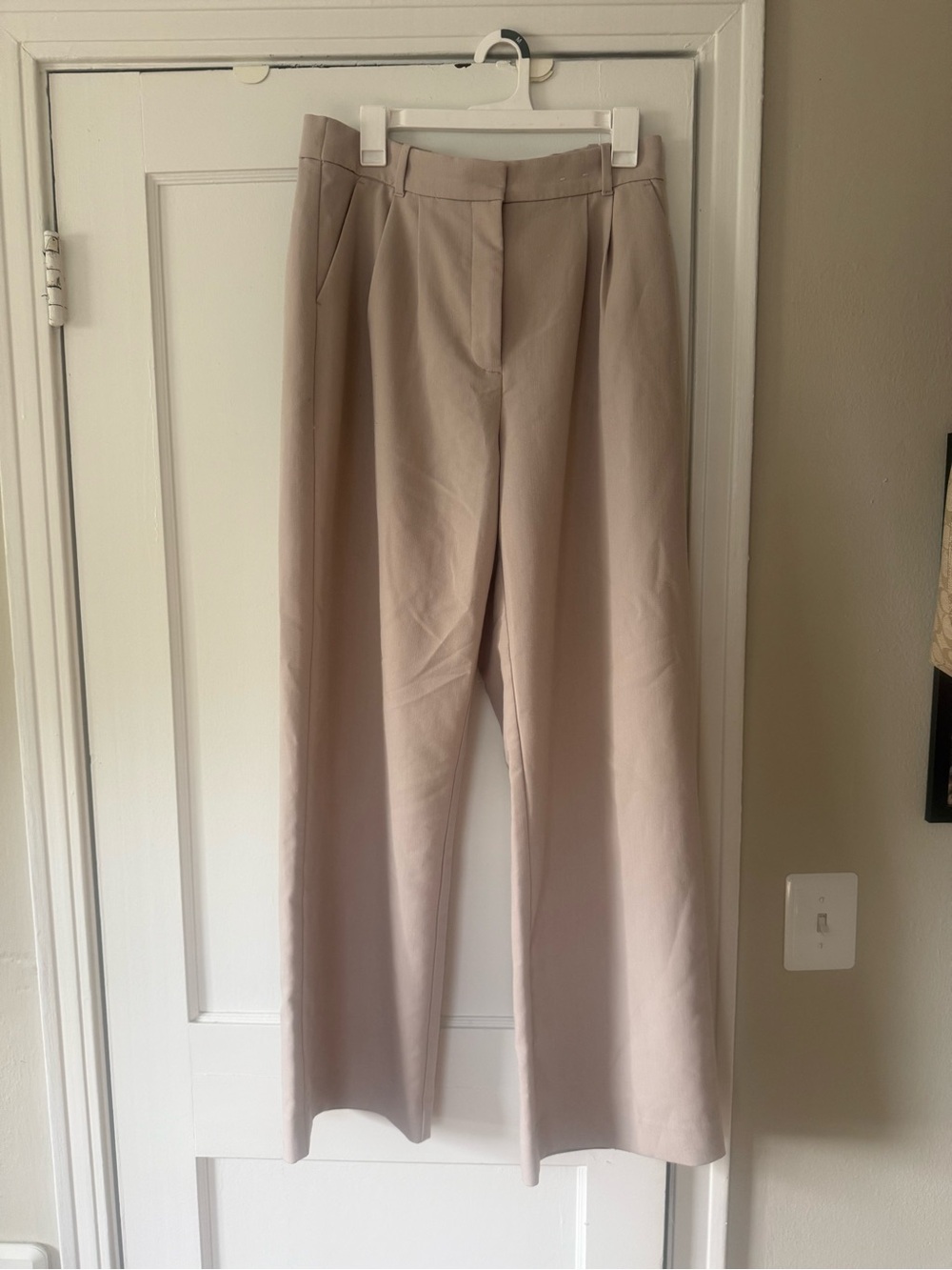 Abercrombie & Fitch Beige Wide-Leg Trousers
